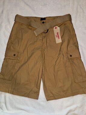 Levi's Men's Khaki Cargo Shorts with Web Belt